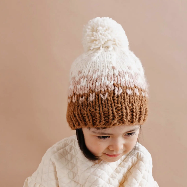 Nell Stripe Hat Blush/Walnut