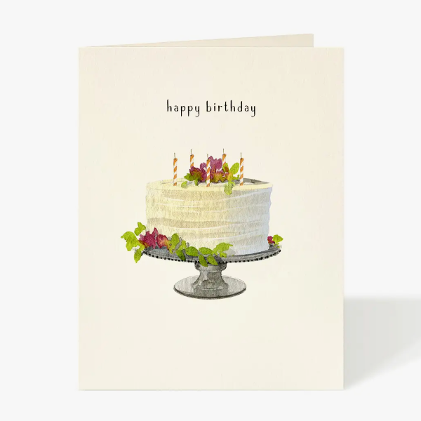 Cream Birthday Cake Card