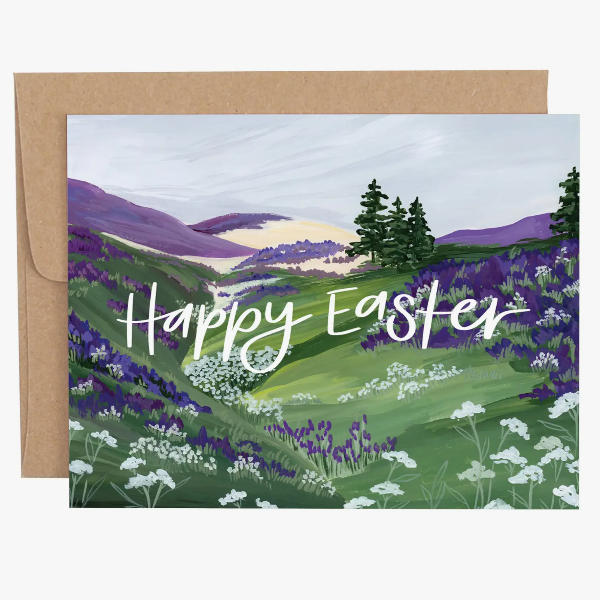 Purple Landscape Easter Card