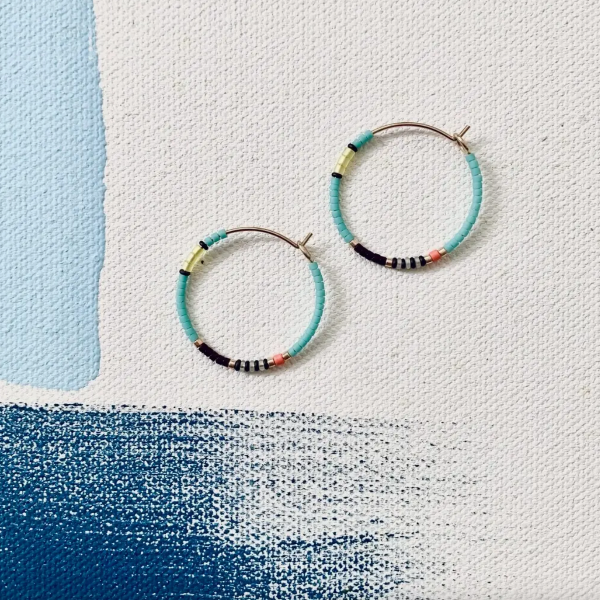 Colorloop Earring in Bright Aqua