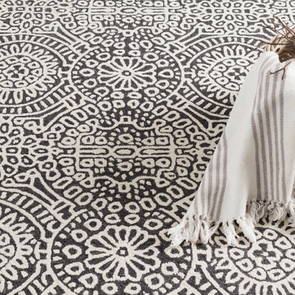 Temple Charcoal Wool Rug