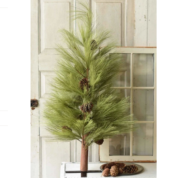 Long Needle Pine Tree w/ Cones 4'