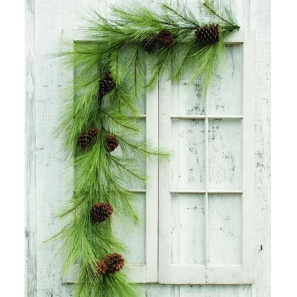 Mixed Needle Pine Garland w/Cones | 6'