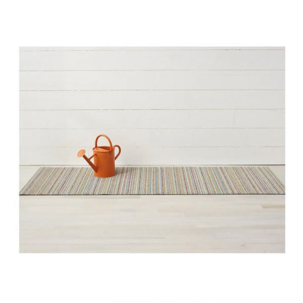 Chilewich Skinny Stripe Shag Floormat: Soft Multi